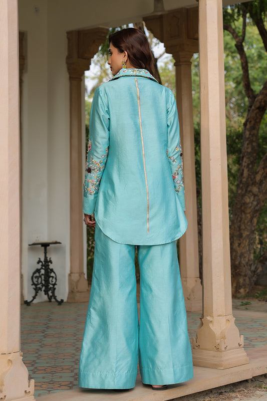 Gulzar Blue Jaal Co-ord Set