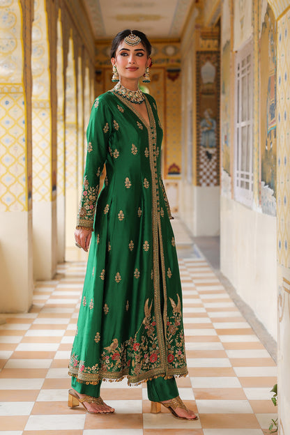 Ahista Green Jacket Anarkali Set