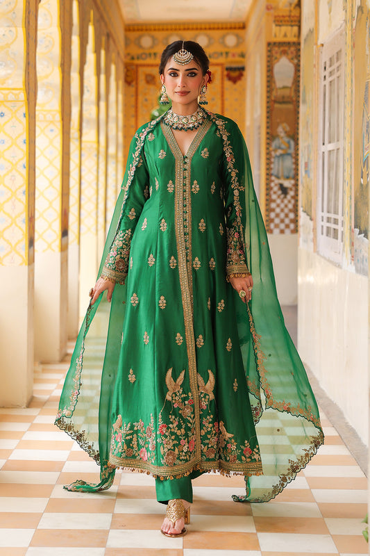 Ahista Green Jacket Anarkali Set