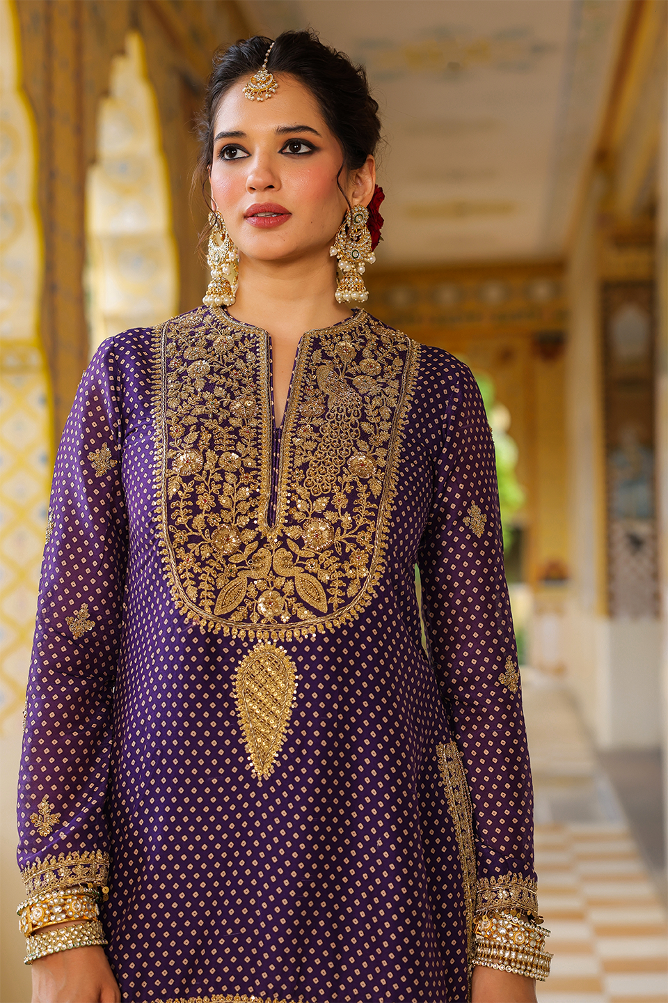 Ahista Purple Printed Sharara Set