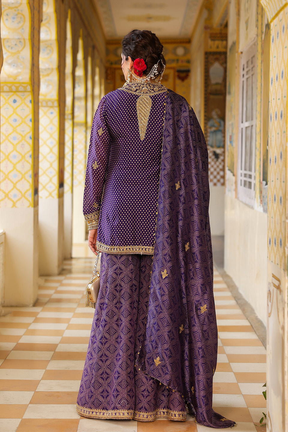 Ahista Purple Printed Sharara Set