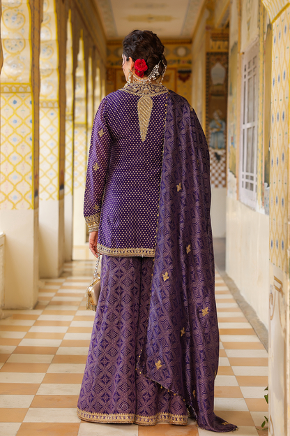Ahista Purple Printed Sharara Set