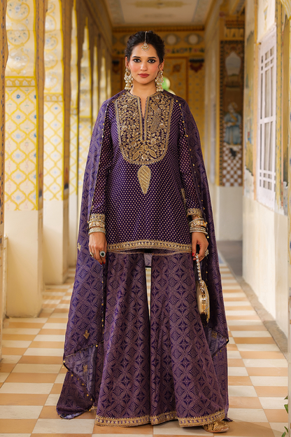 Ahista Purple Printed Sharara Set