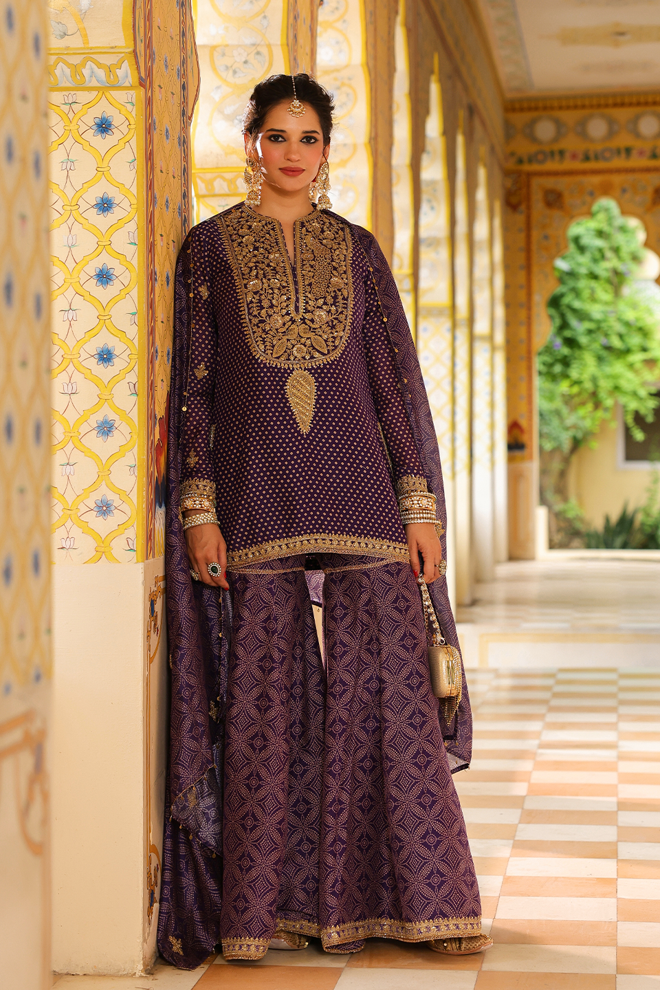 Ahista Purple Printed Sharara Set