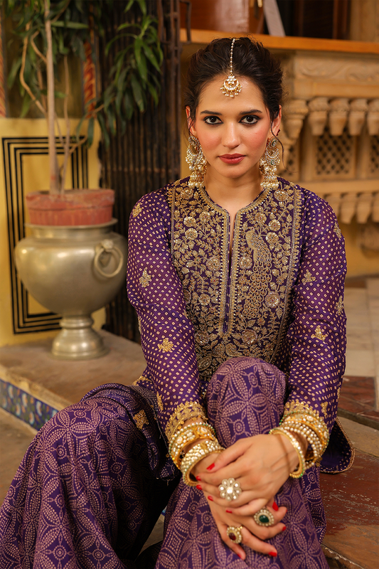 Ahista Purple Printed Sharara Set