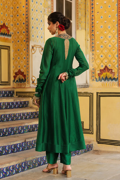 Ahista Green Kalidaar Set