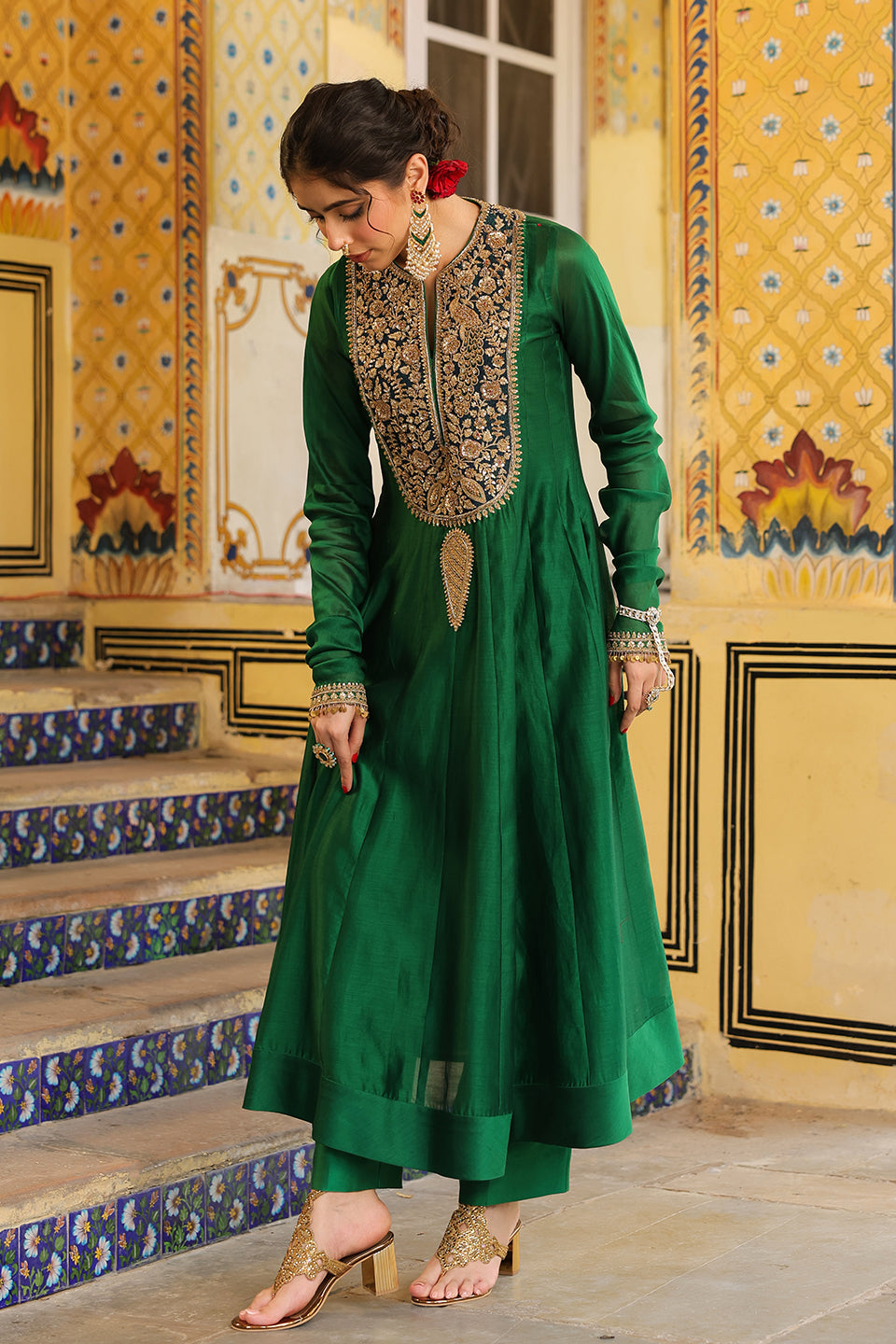 Ahista Green Kalidaar Set