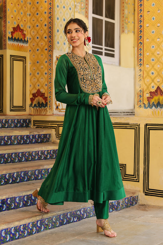 Ahista Green Kalidaar Set