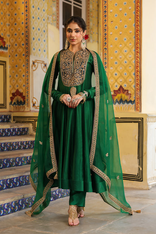 Ahista Green Kalidaar Set