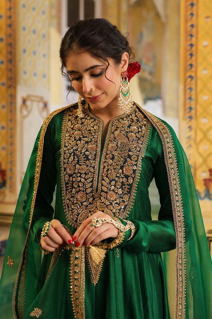 Ahista Green Kalidaar Set