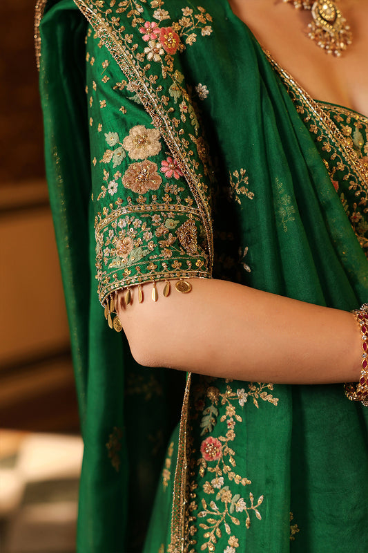 Ahista Green Mayur Applique Lehenga Set