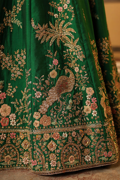 Ahista Green Mayur Applique Lehenga Set