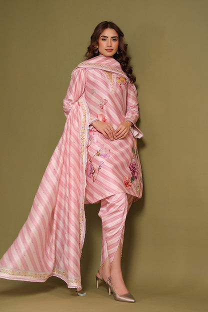 Noor Light Pink Striped Kurti Set
