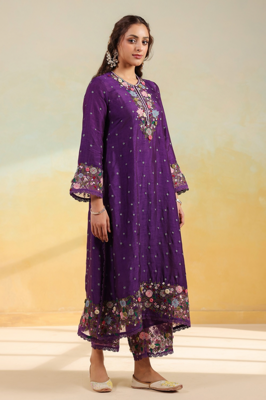 Purple Orchid Long Kurta