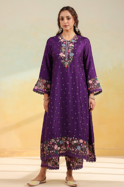Purple Orchid Long Kurta