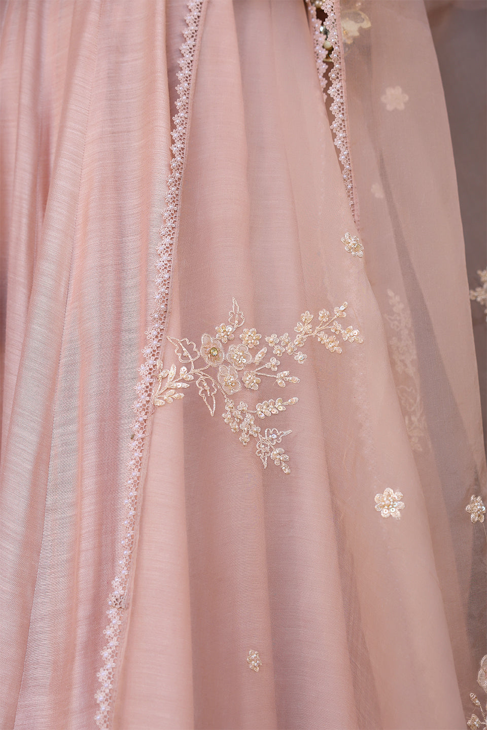 Vaayu Light Pink Applique Kalidar Set