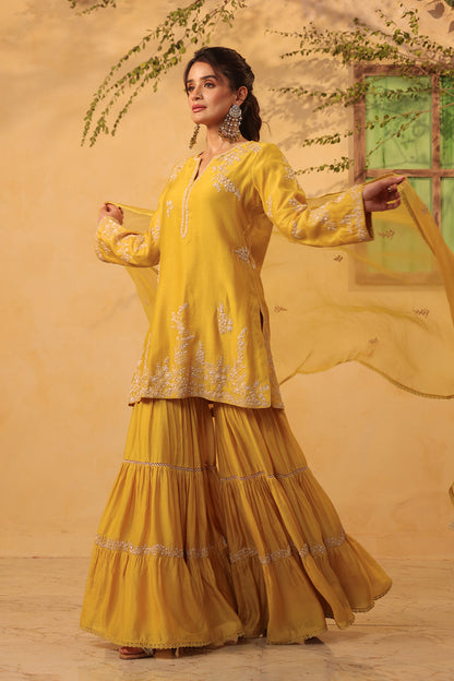 Vaayu Yellow Heavy Sharara Set