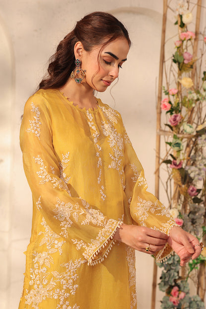 Vaayu Yellow Jaal Straight kurta Set