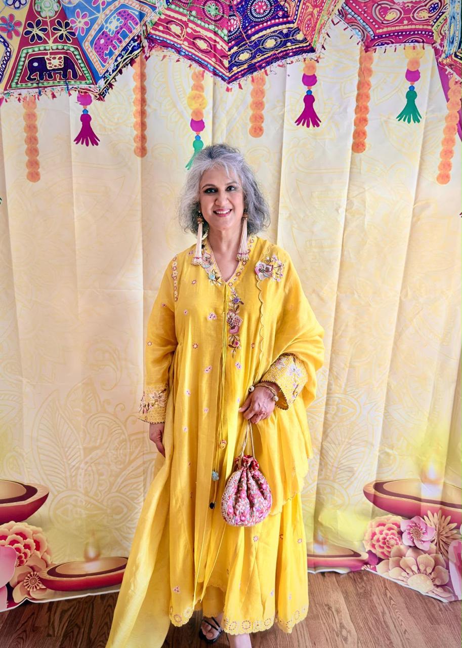 Gulzar Yellow Kalidaar Set