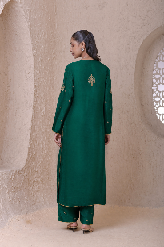 Rangrez Green Frockstyle Kurta Set