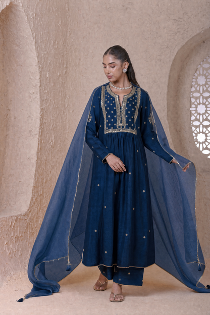 Rangrez  Blue Frockstyle Kurta Set