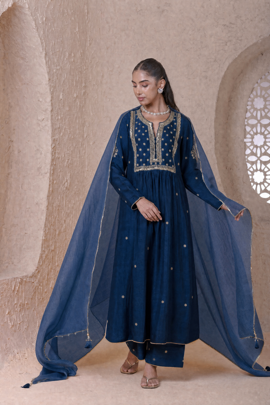 Rangrez  Blue Frockstyle Kurta Set