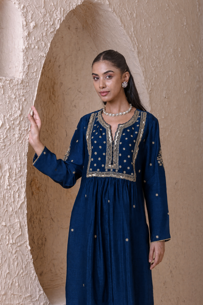Rangrez  Blue Frockstyle Kurta Set