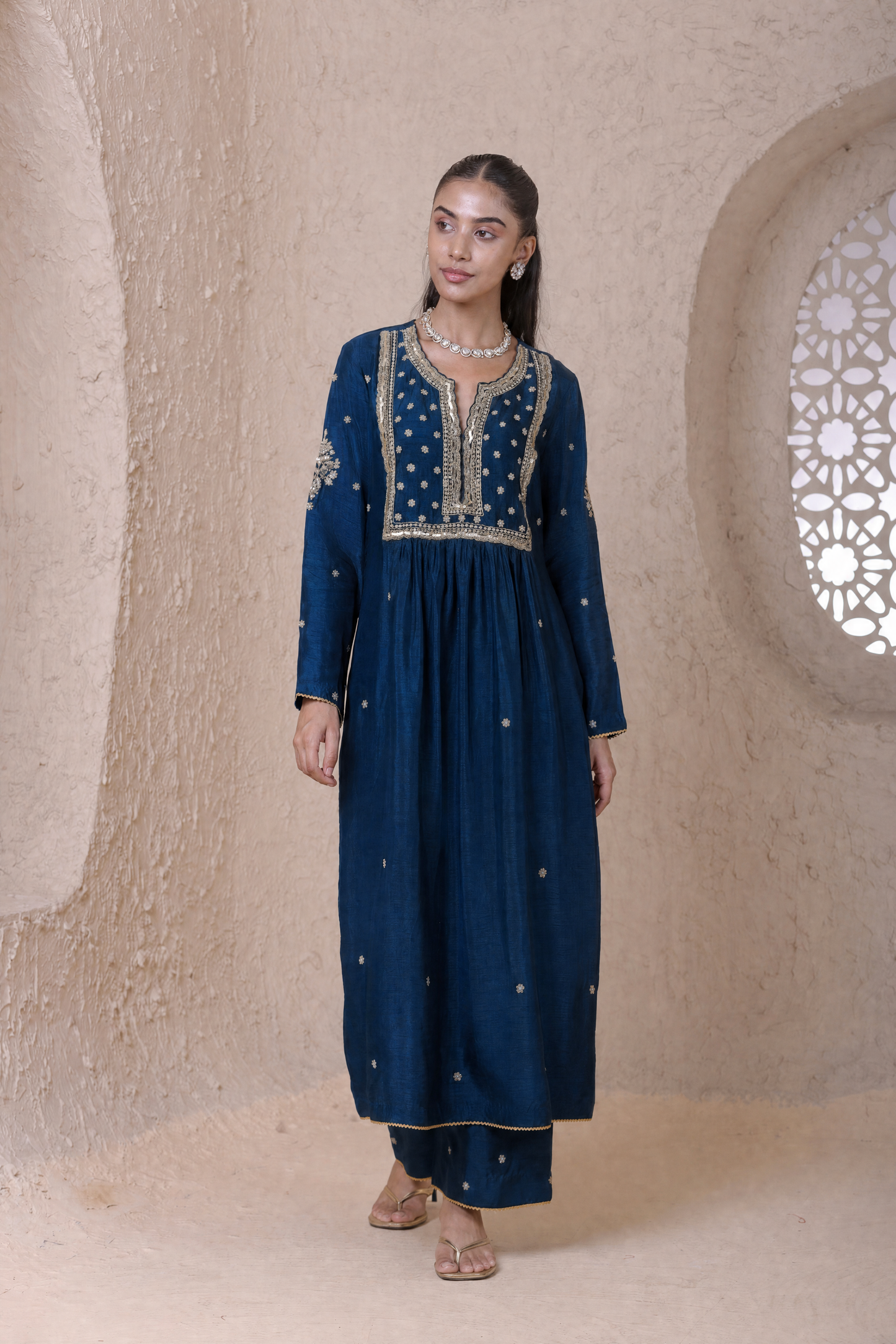 Rangrez  Blue Frockstyle Kurta Set