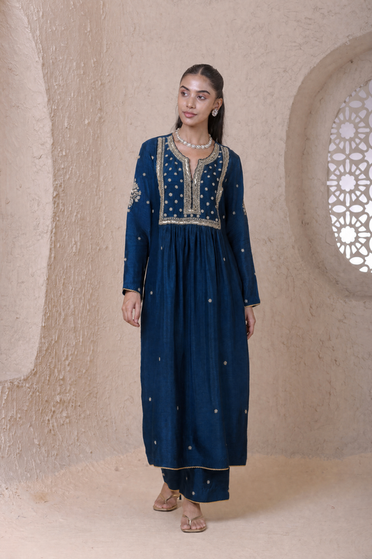 Rangrez  Blue Frockstyle Kurta Set