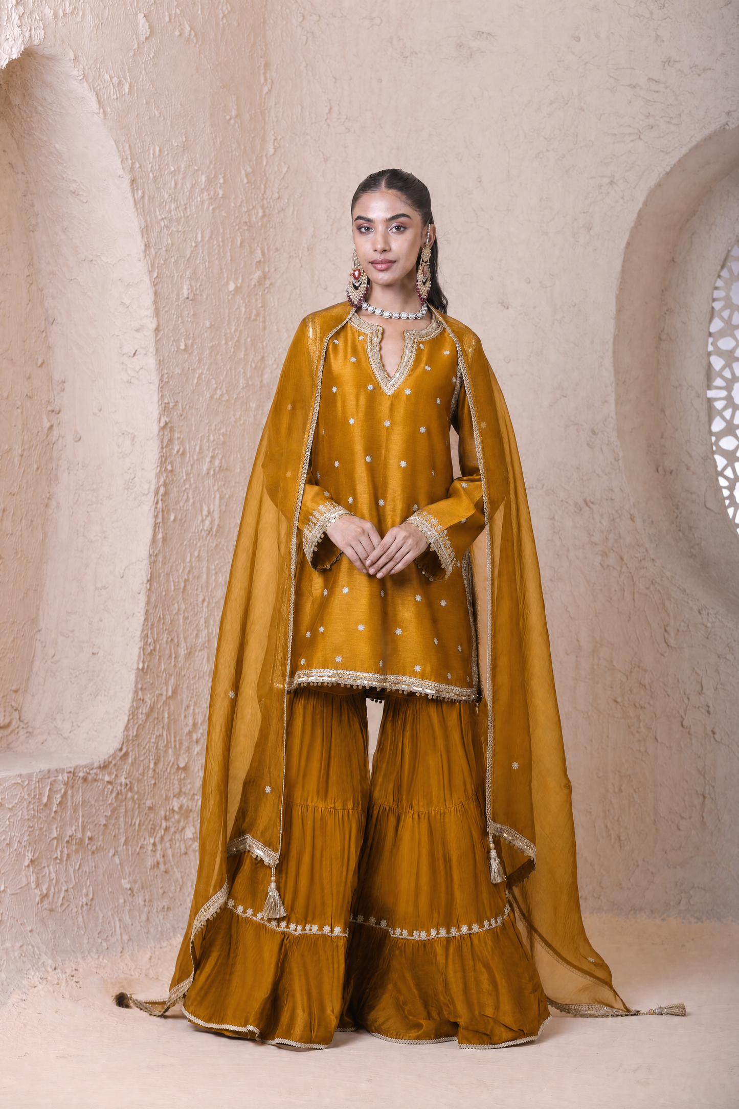 Rangrez Mustard Sharara Set