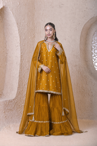 Rangrez Mustard Sharara Set