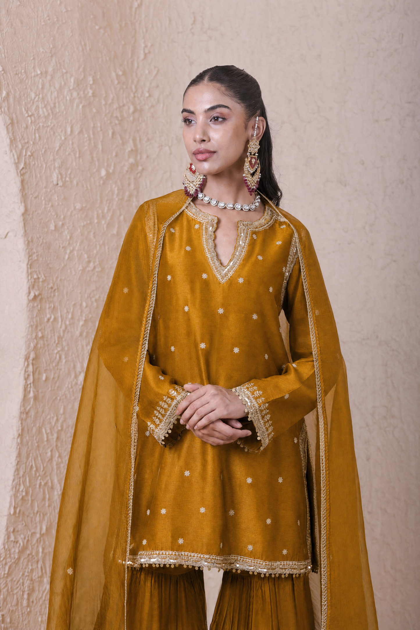 Rangrez Mustard Sharara Set