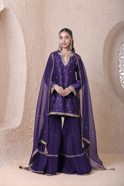 Rangrez Purple Sharara Set