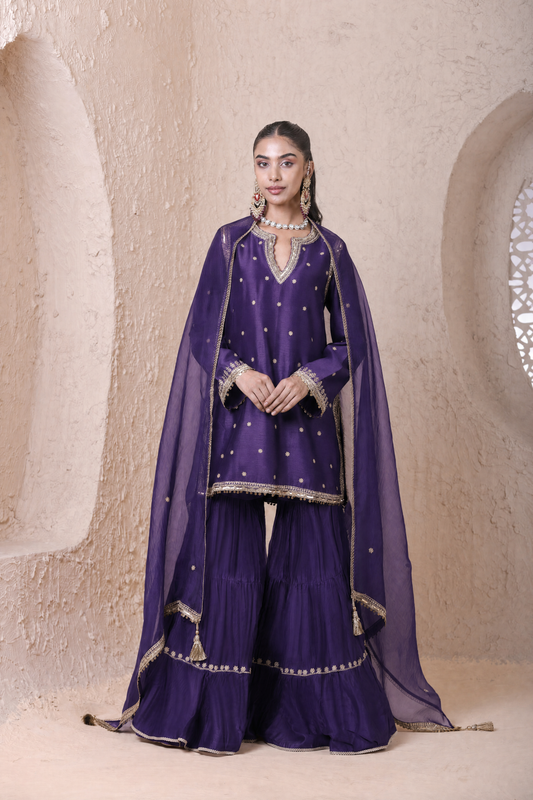Rangrez Purple Sharara Set