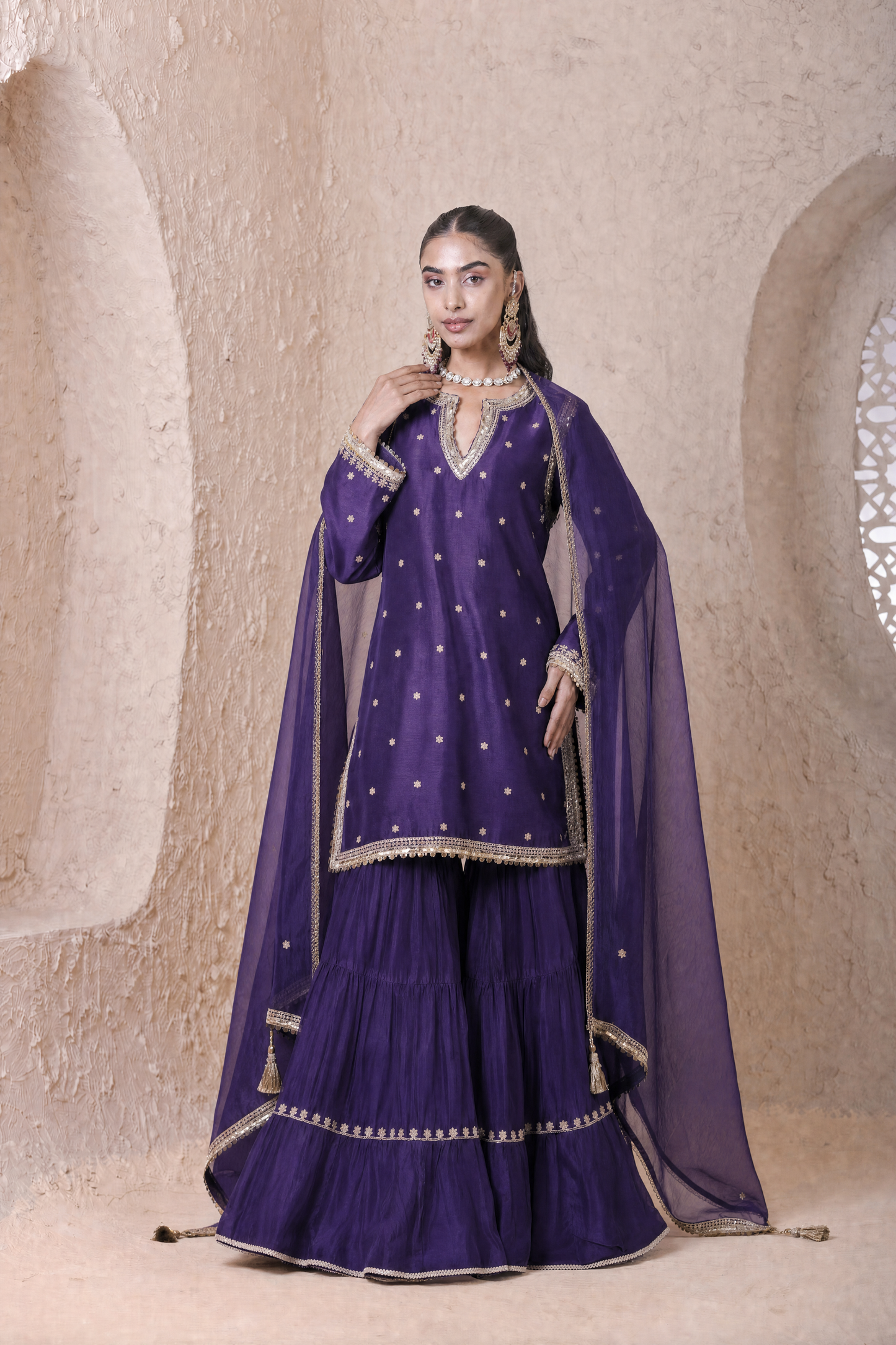 Rangrez Purple Sharara Set