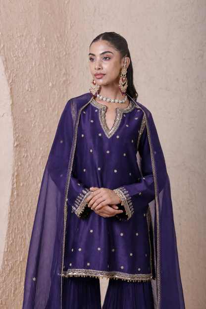 Rangrez Purple Sharara Set