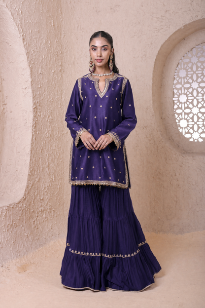 Rangrez Purple Sharara Set