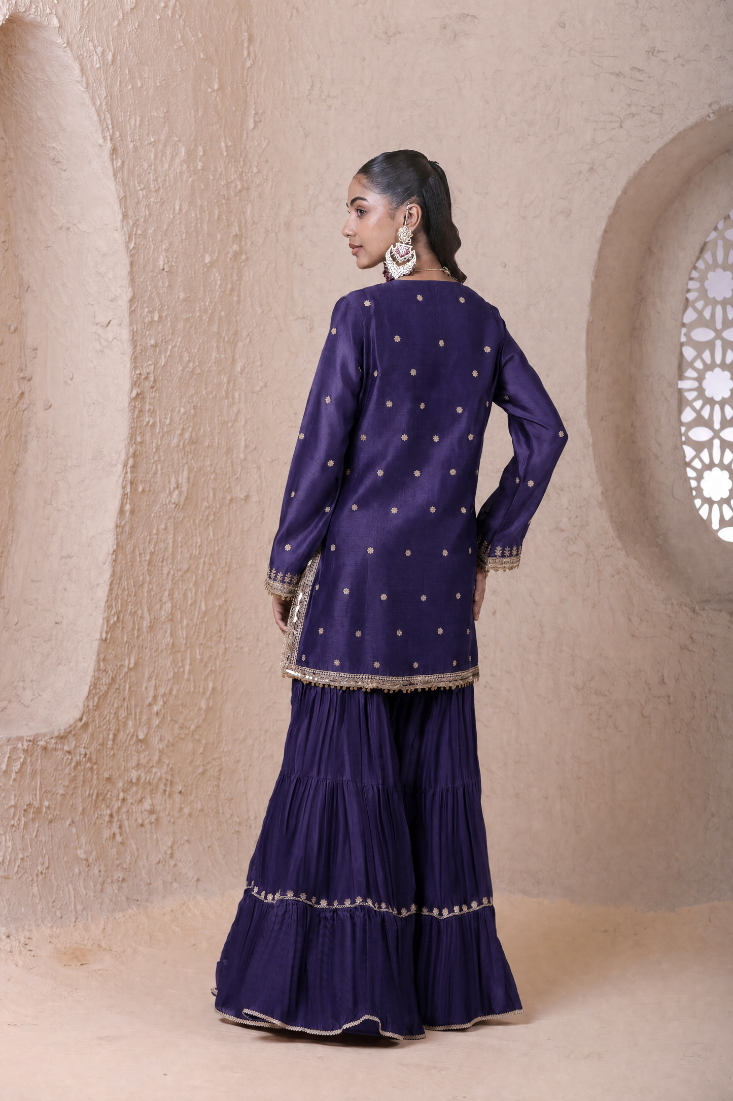 Rangrez Purple Sharara Set