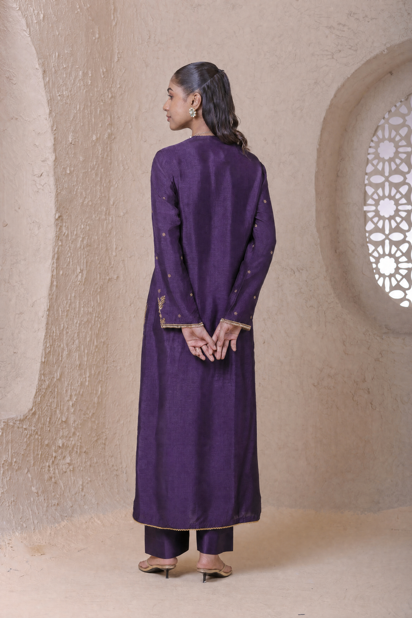 Rangrez Purple Phool Kurta Set