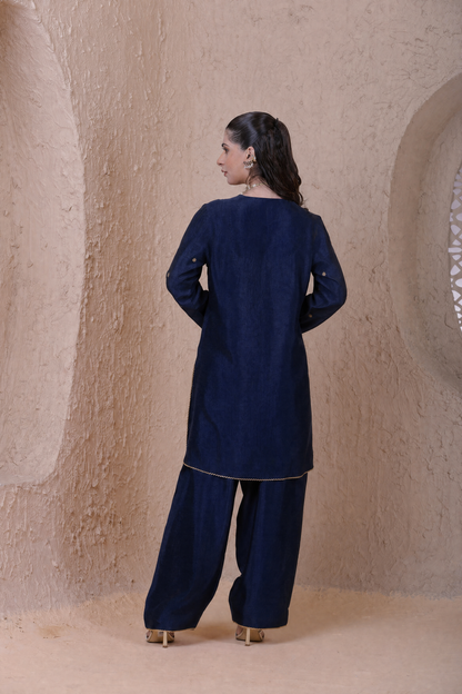 Rangrez  Blue Short Kurta Set