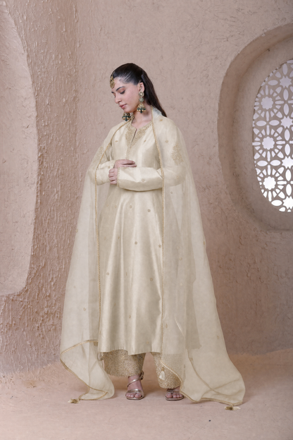 Rangrez Ivory Kalidar Set