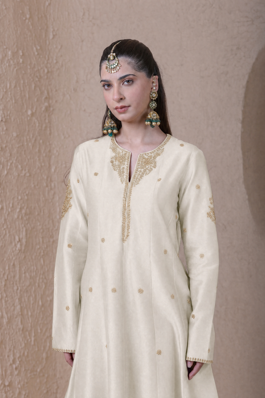Rangrez Ivory Kalidar Set