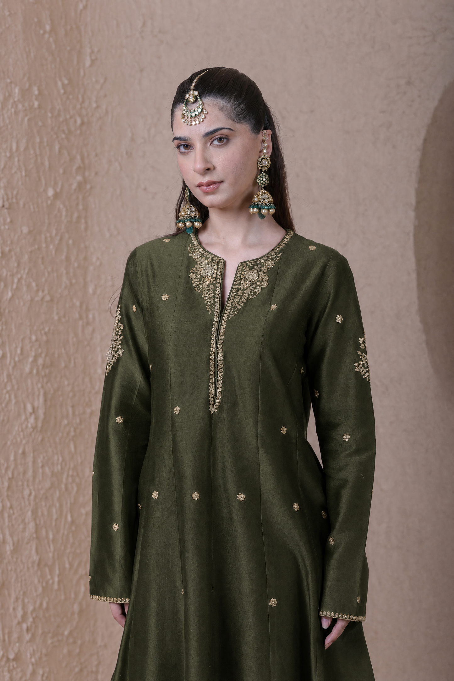 Rangrez Olive Kalidar Set