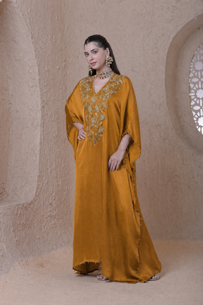 Rangrez Mustard Kaftan Set