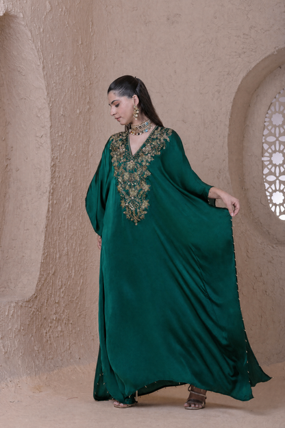Rangrez Green Kaftan Set