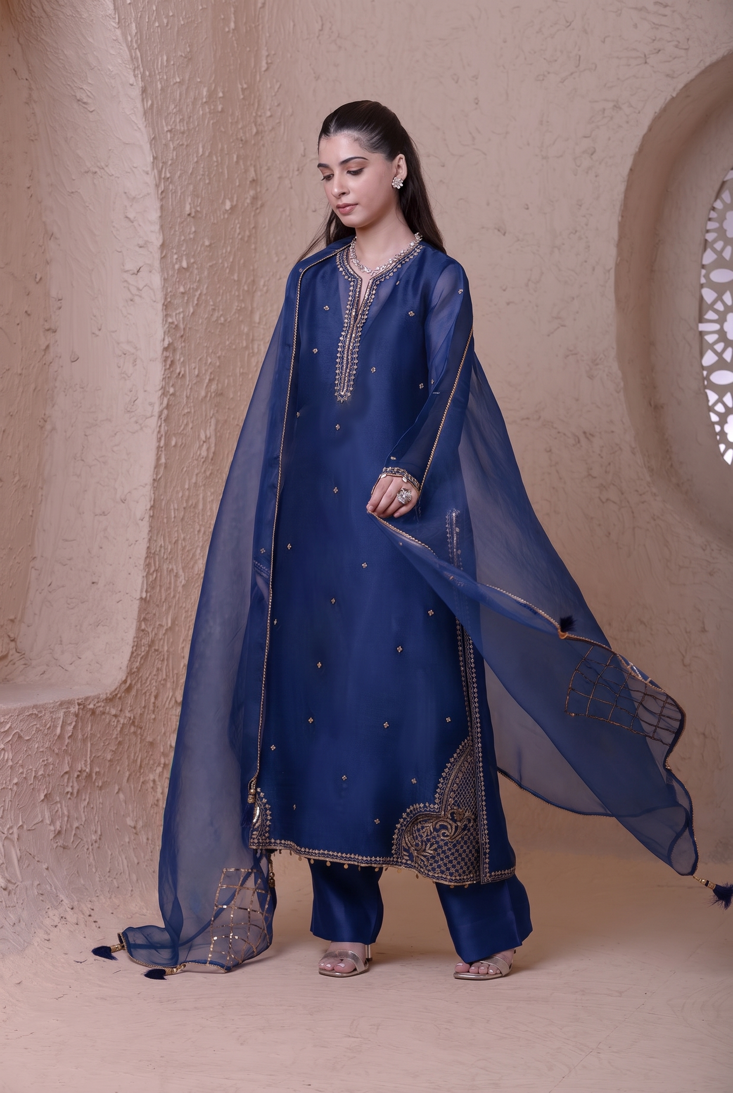 Rangrez Blue Farshi Kurta Set