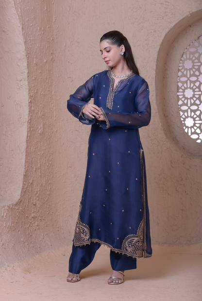 Rangrez Blue Farshi Kurta Set