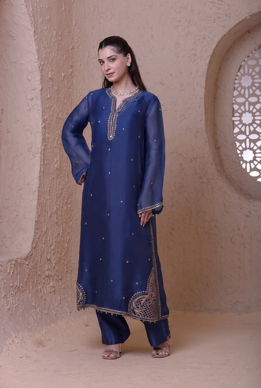 Rangrez Blue Farshi Kurta Set