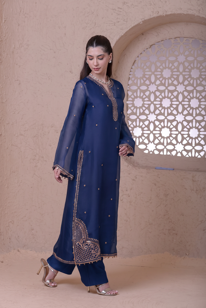 Rangrez Blue Farshi Kurta Set