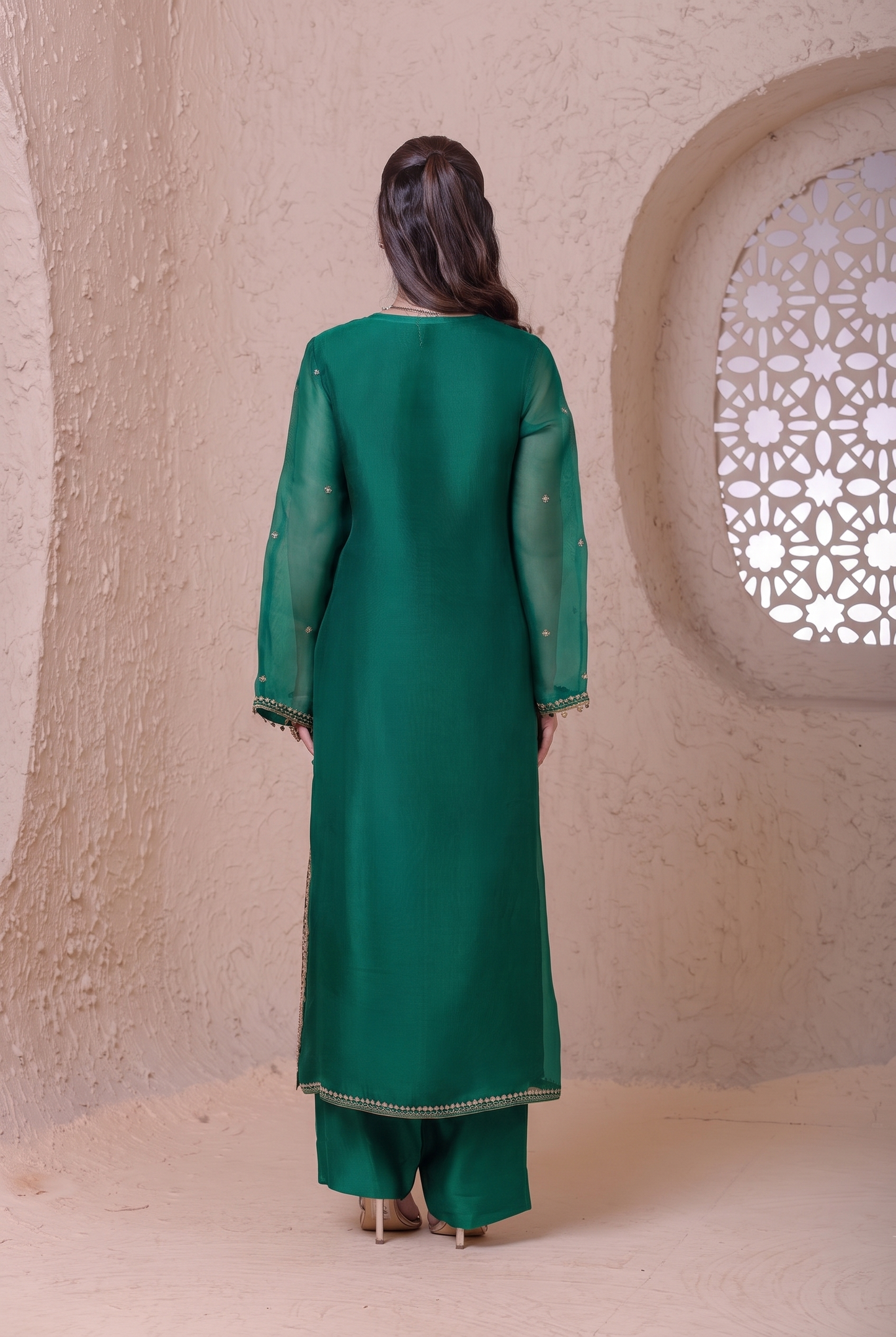 Rangrez  Green Farshi Kurta Set